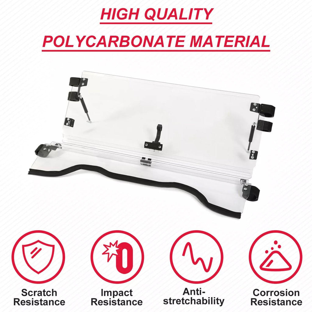 Front Scratch Resistant Flip Windshield Clear For 2014-2025 Honda Pioneer 700 4