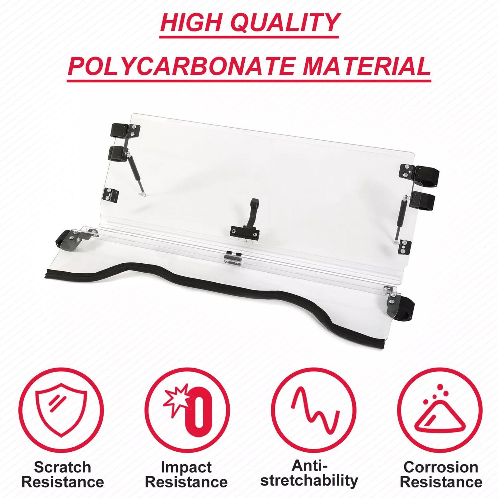 Front Scratch Resistant Flip Windshield Clear For 2014-2025 Honda Pioneer 700 4