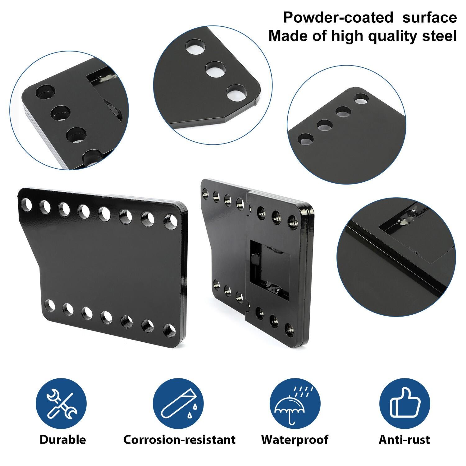 Universal Black Snowplow Mount Drop Bracket Lift Level Kit Powder Coated Steel