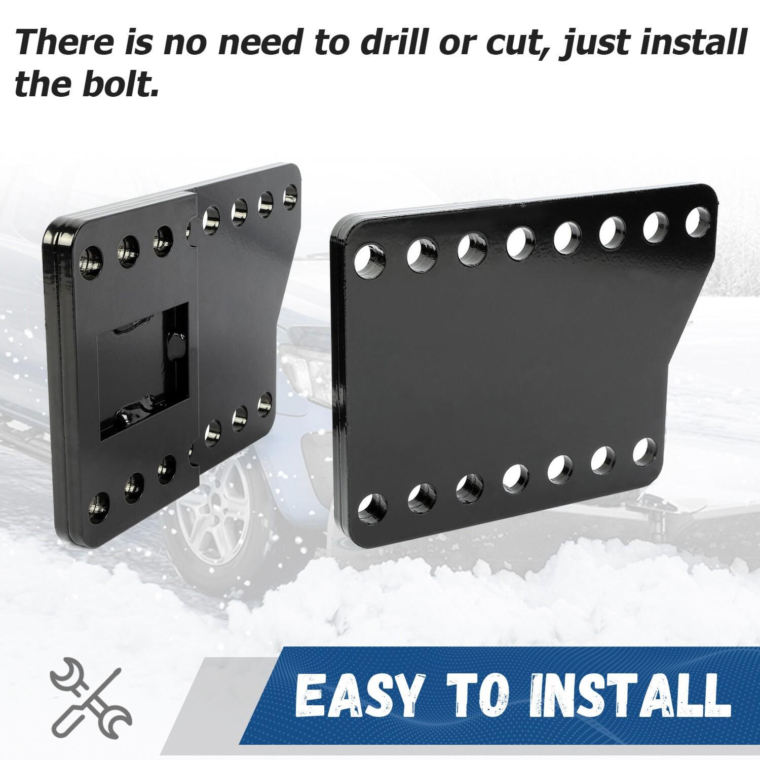 Universal Black Snowplow Mount Drop Bracket Lift Level Kit Powder Coated Steel