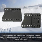 Universal Black Snowplow Mount Drop Bracket Lift Level Kit Powder Coated Steel