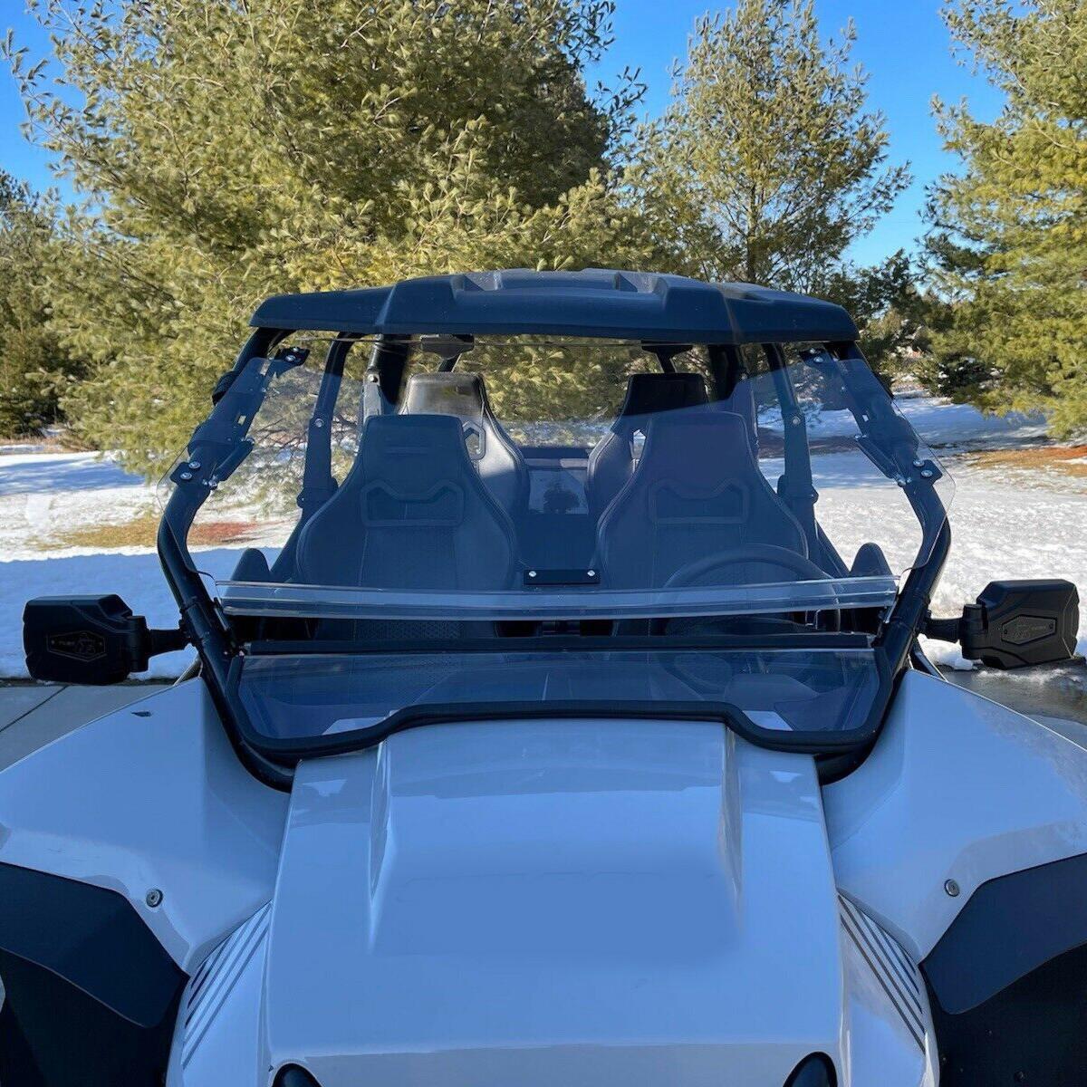 2-IN-1 Flip Front Windshield Scratch Resistant For Arctic Cat Wildcat 4 1000