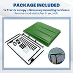 Green Top Cab Canopy with Bracket For John Deere Compact Utility Tractors W/ROPS