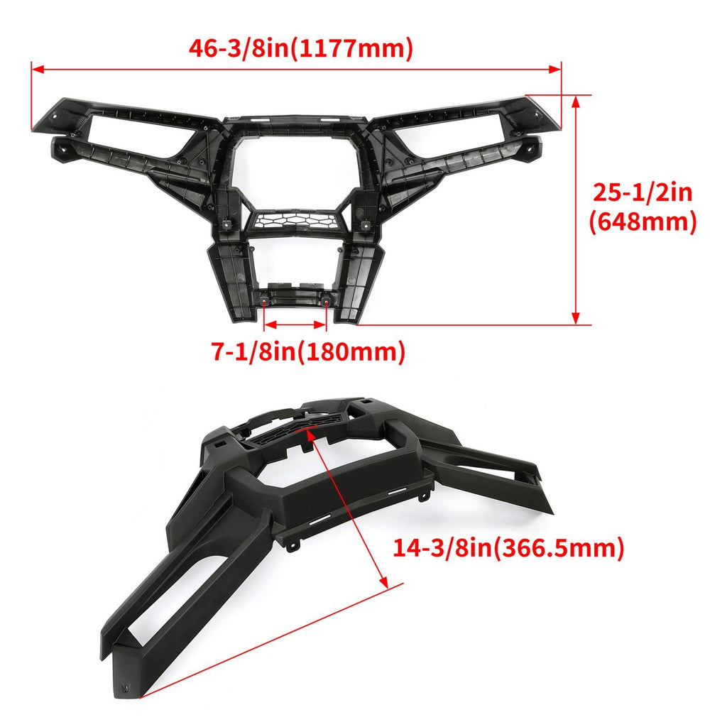 Front Brush Guard Bumper Fascia For Polaris RZR XP S4 XP 4 1000 (2014+) - Black