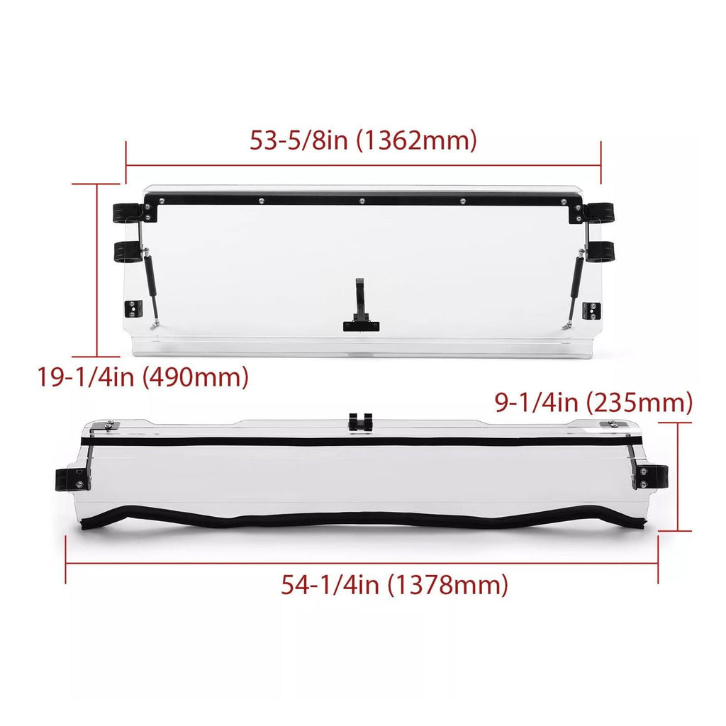 Folding Flip Windshield Scratch Resistant For Kawasaki Teryx 4 800/ 4 S ,2016-23