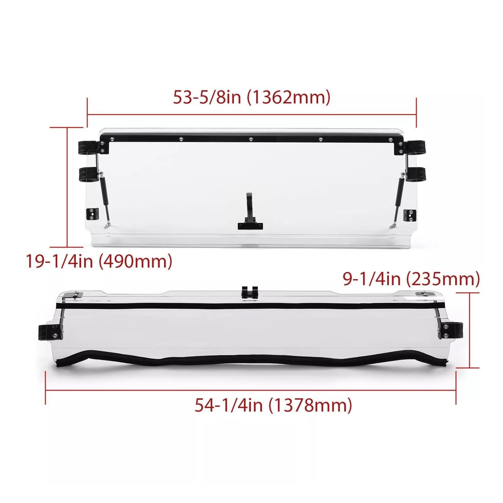 Folding Flip Windshield Scratch Resistant For Kawasaki Teryx 4 800/ 4 S ,2016-23