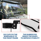 Folding Flip Windshield Scratch Resistant For Kawasaki Teryx 4 800/ 4 S ,2016-23