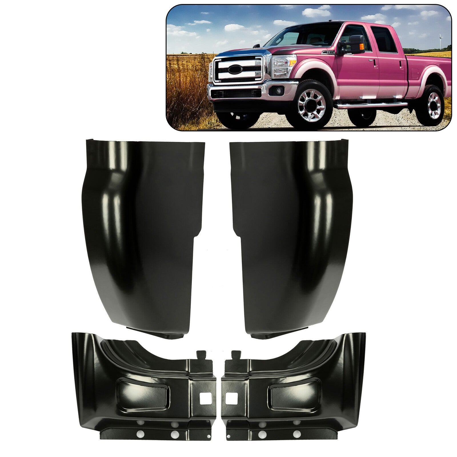 4PCS For 1999-2017 Ford F250 F350 Super Duty Super Cab Corners with extension