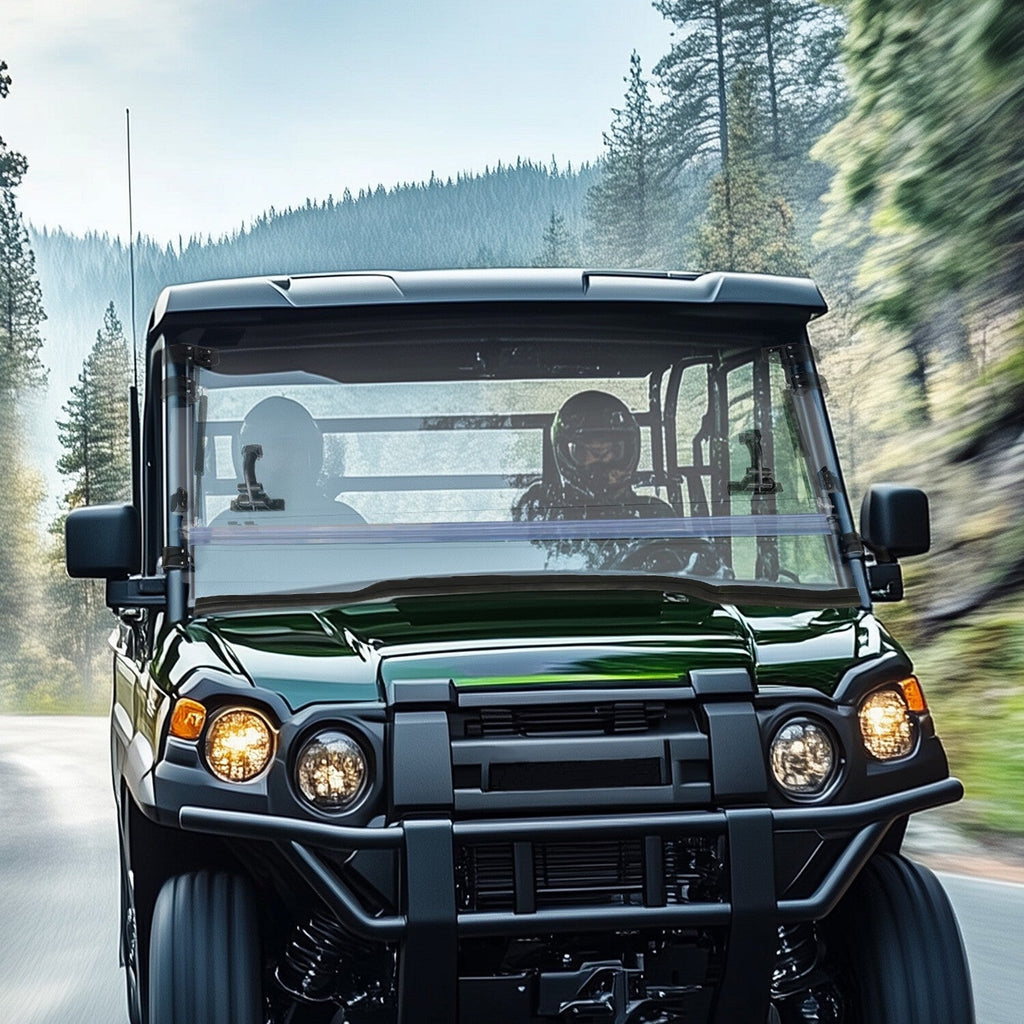 Scratch Resistant Flip Down Windshield For 2015+ Kawasaki Mule Pro FXT DXT DX FX