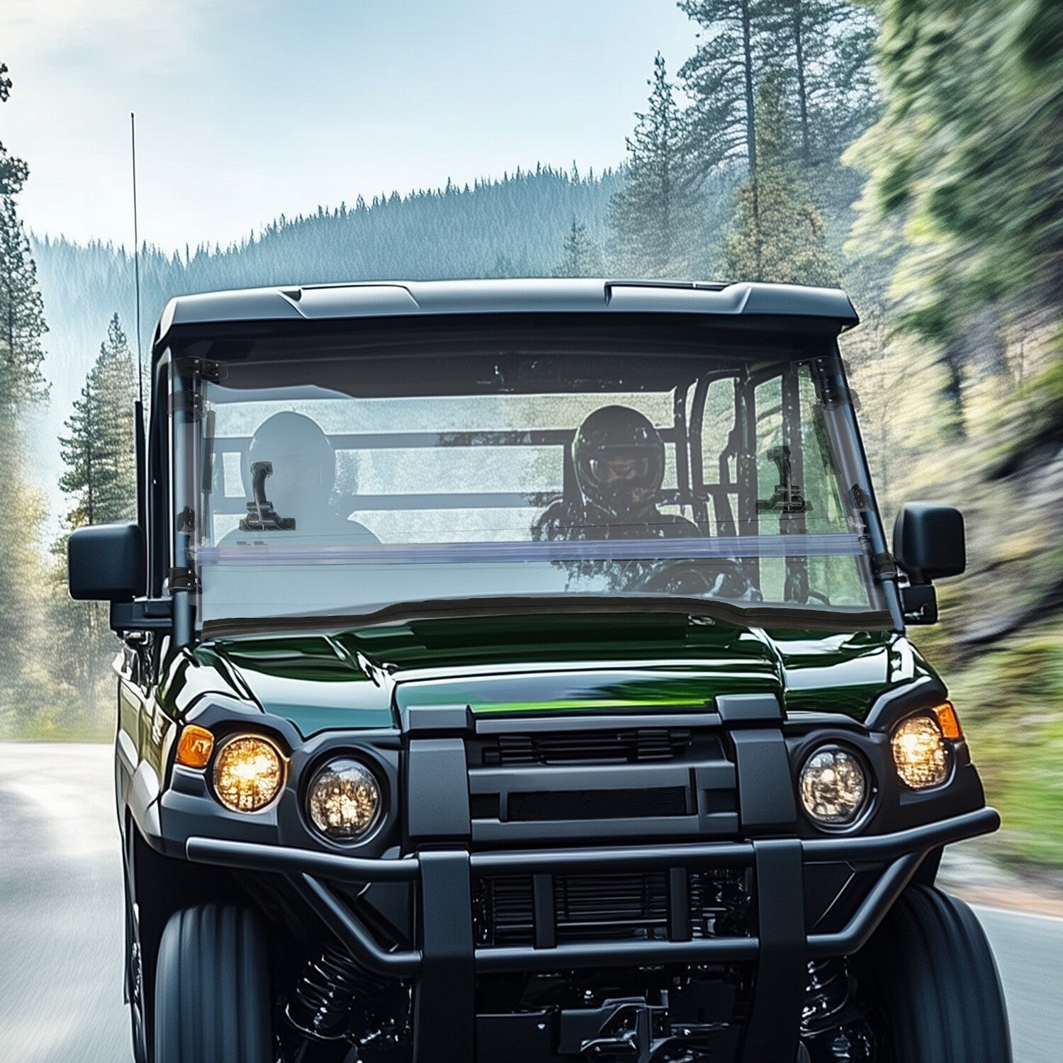 Scratch Resistant Flip Down Windshield For 2015+ Kawasaki Mule Pro FXT DXT DX FX