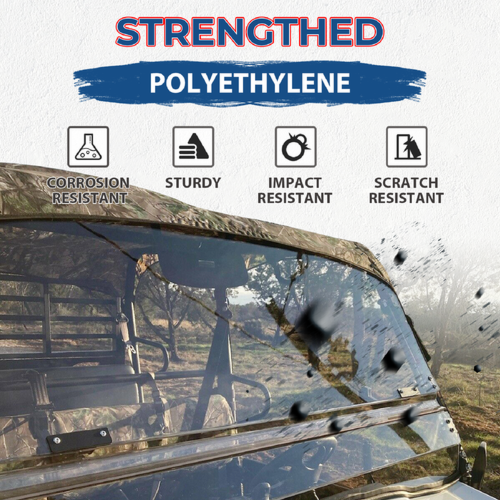 Scratch Resistant Flip Down Windshield For 2015+ Kawasaki Mule Pro FXT DXT DX FX