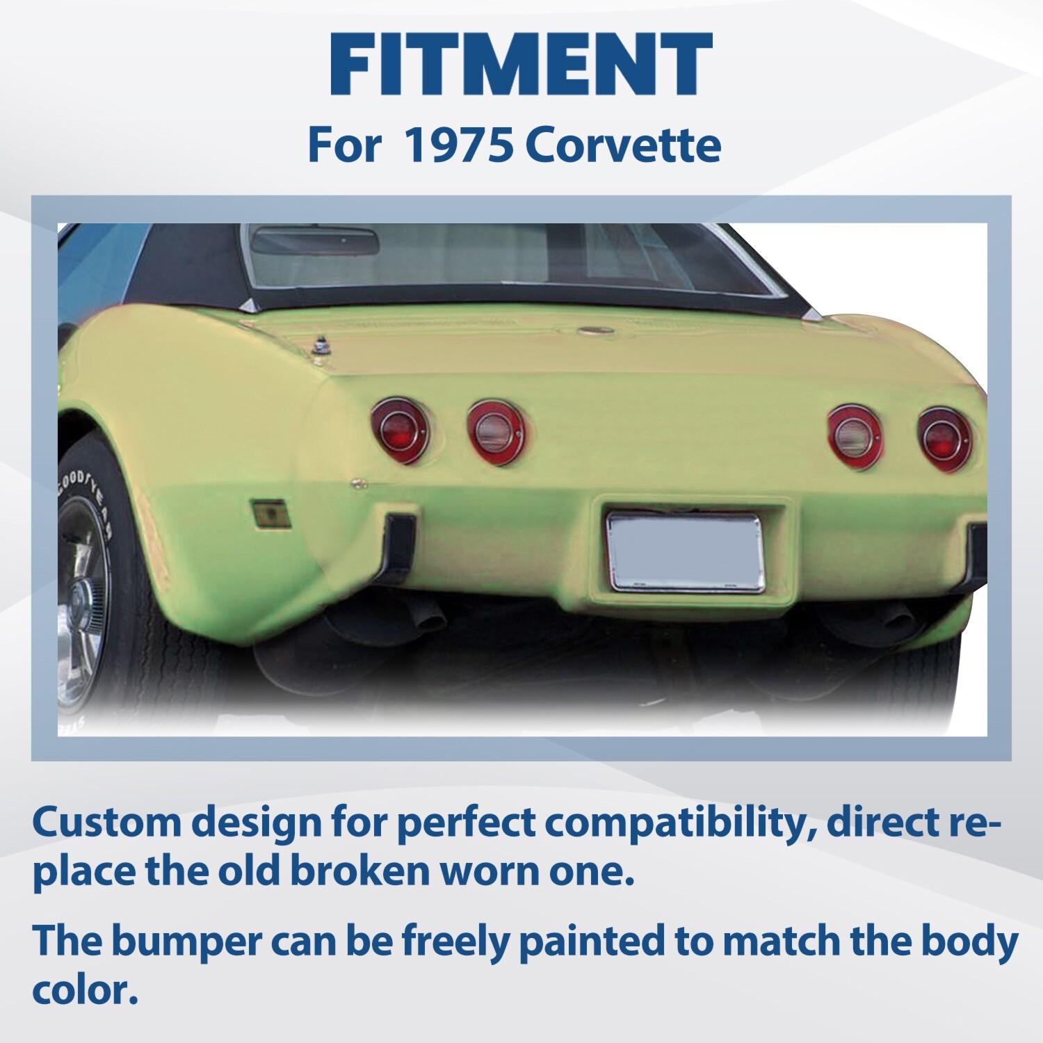 Black Rear Bumper Fiberglass For 1975-1979 Chevrolet Corvette C3 Primer
