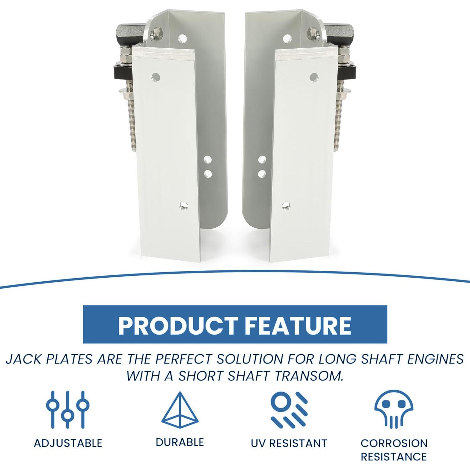 Jack Plate 6" Set Back 4'' Adjustable Outboard Boat Aluminum Replace for JPL4000