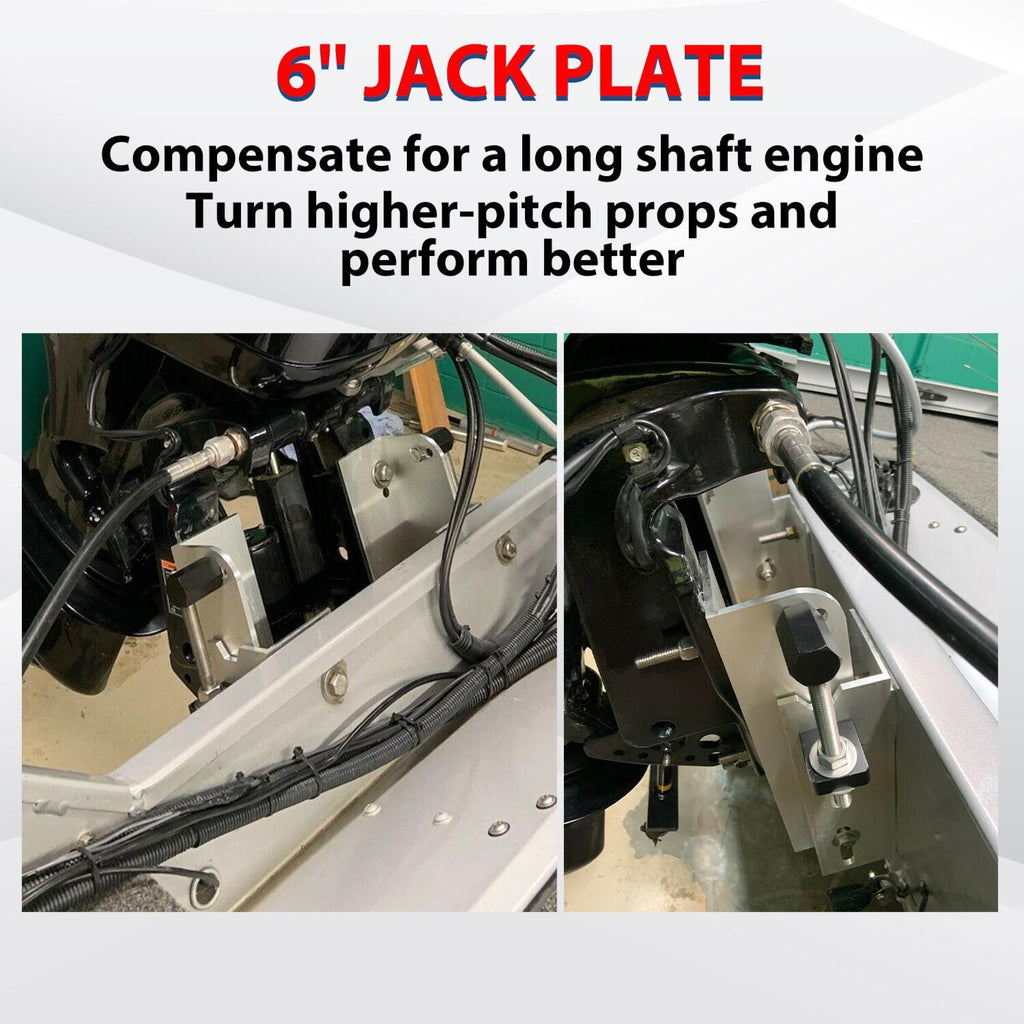 Jack Plate 6" Set Back 4'' Adjustable Outboard Boat Aluminum Replace for JPL4000