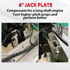 Jack Plate 6" Set Back 4'' Adjustable Outboard Boat Aluminum Replace for JPL4000
