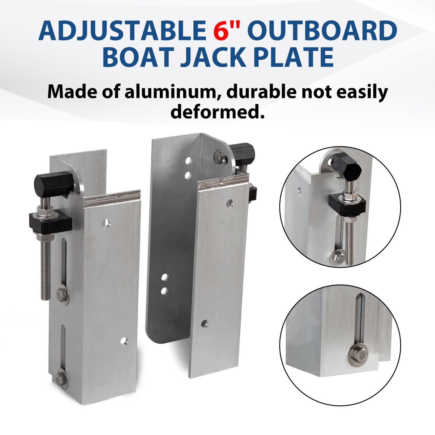 Jack Plate 6" Set Back 4'' Adjustable Outboard Boat Aluminum Replace for JPL4000