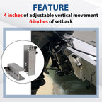Jack Plate 6" Set Back 4'' Adjustable Outboard Boat Aluminum Replace for JPL4000