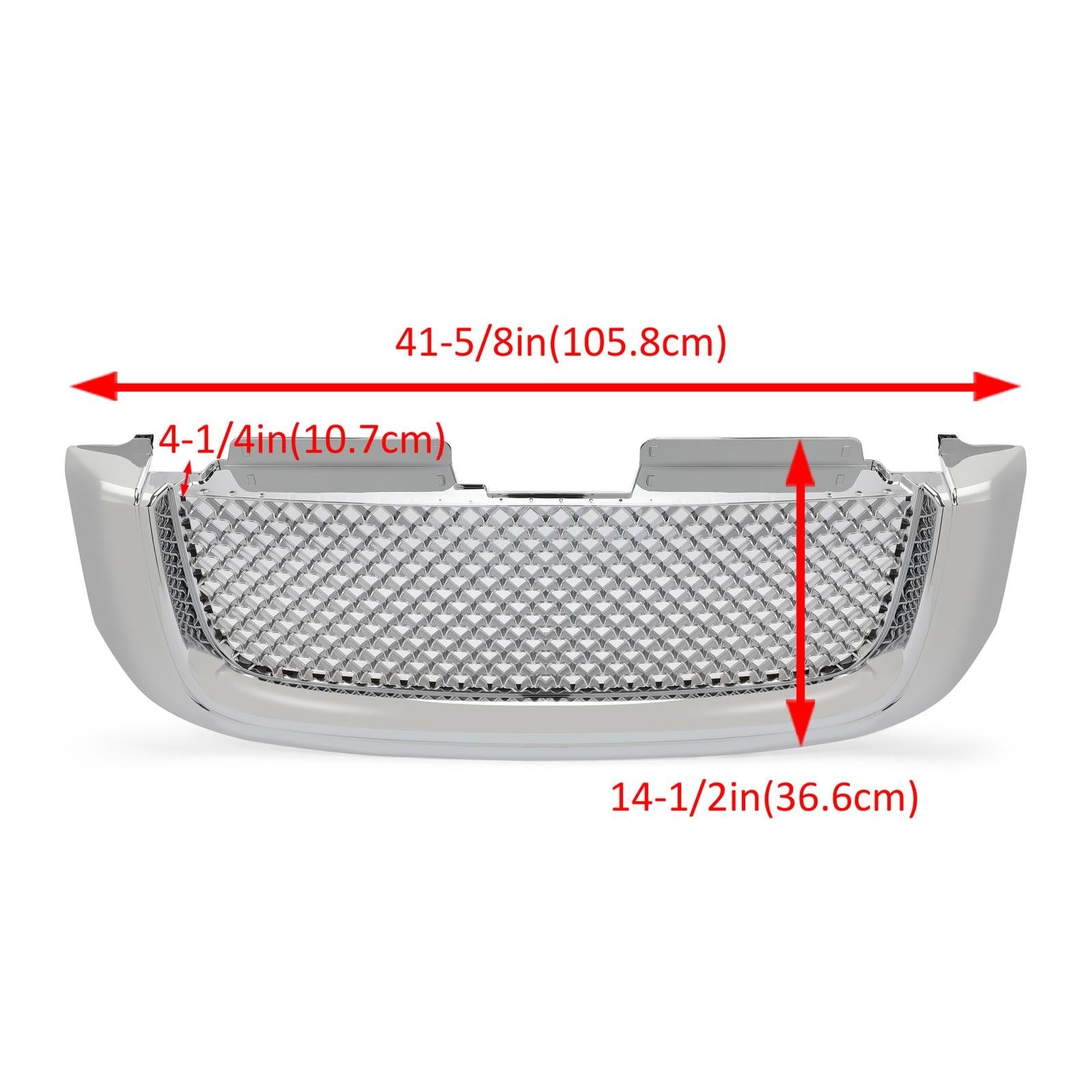 For 02-08 GMC Envoy Chrome Luxury Mesh Style Front Upper Hood Bumper Grille