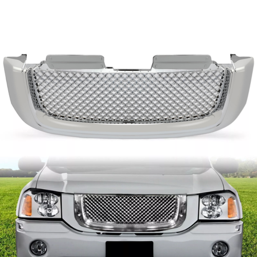 For 02-08 GMC Envoy Chrome Luxury Mesh Style Front Upper Hood Bumper Grille