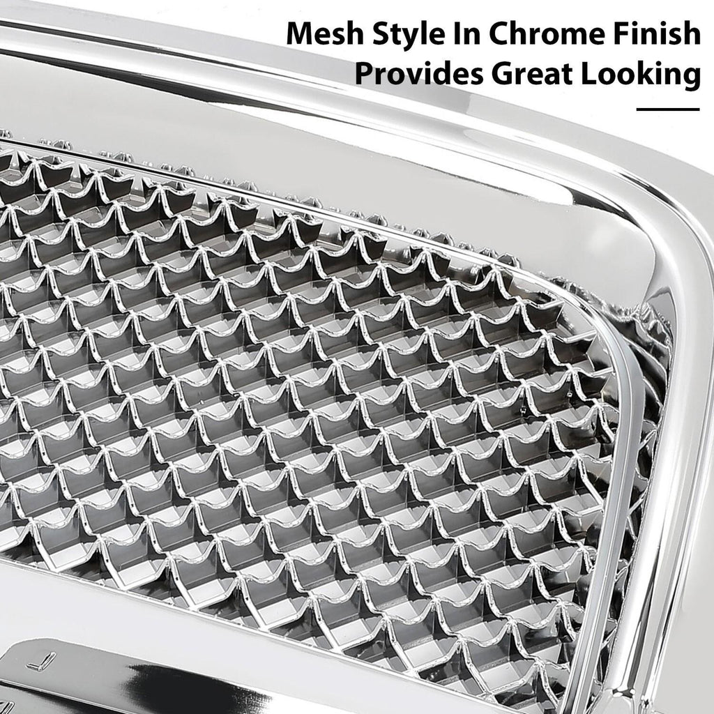 For 02-08 GMC Envoy Chrome Luxury Mesh Style Front Upper Hood Bumper Grille