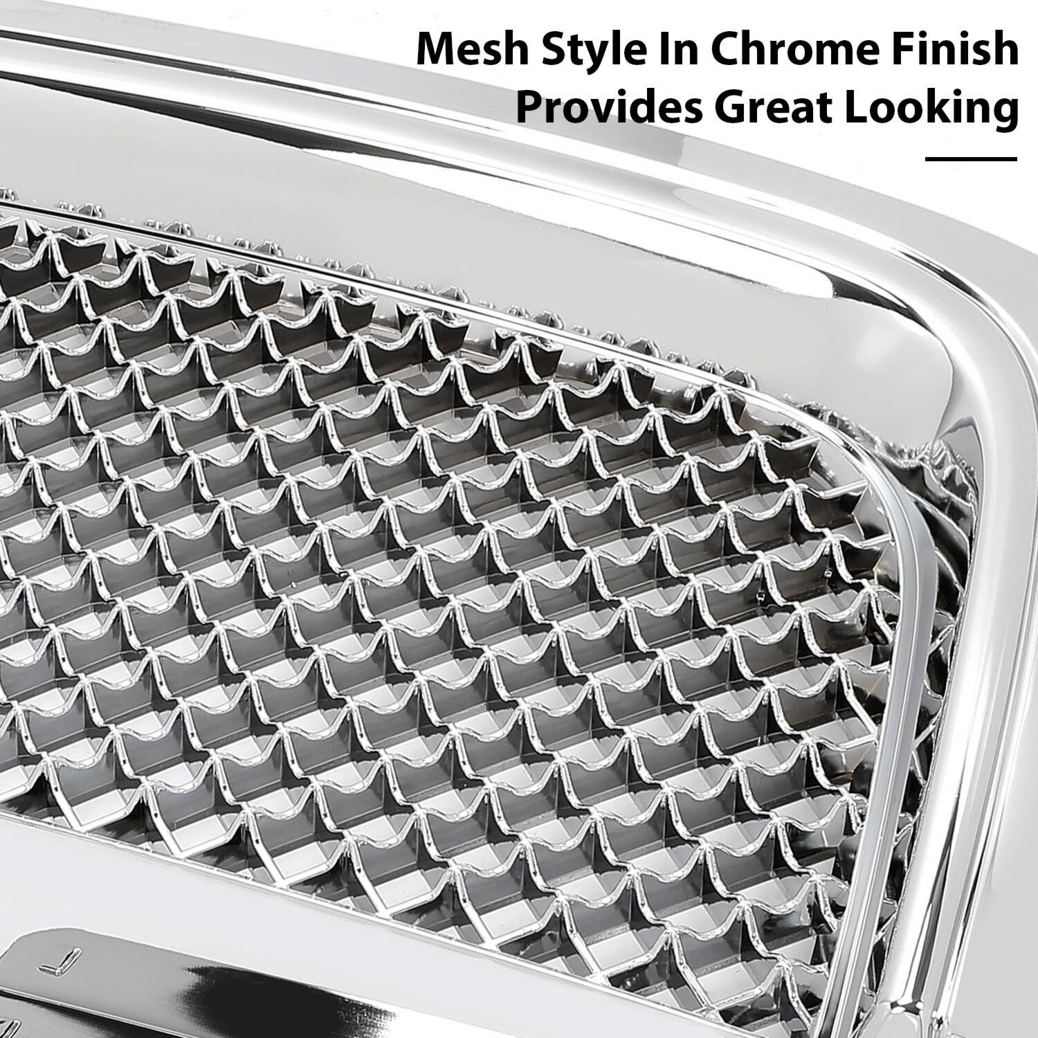 For 02-08 GMC Envoy Chrome Luxury Mesh Style Front Upper Hood Bumper Grille