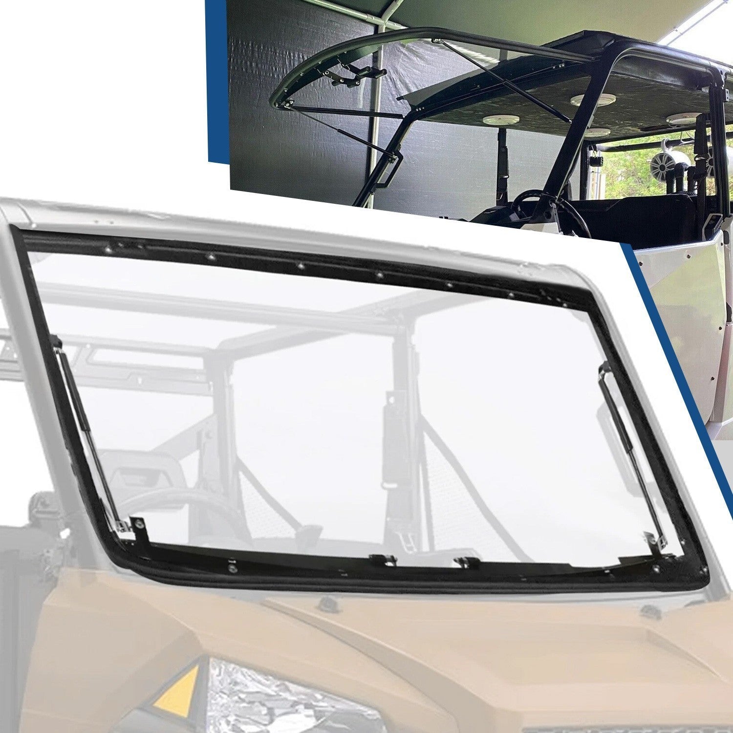 Flip Windshield W/Hardware for Polaris Ranger 2013-UP XP 900/2014-UP XP 900 Crew