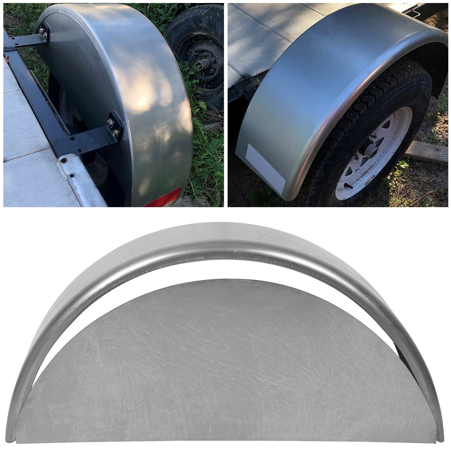 For 14"-16" Wheel NEW Steel Round Single Axle Trailer Fender & Fender back