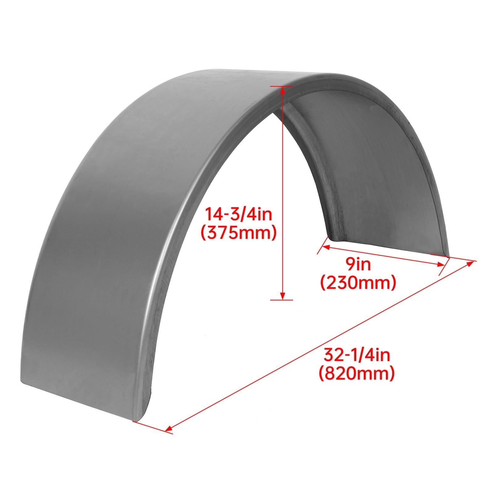 For 14"-16" Wheel NEW Steel Round Single Axle Trailer Fender & Fender back