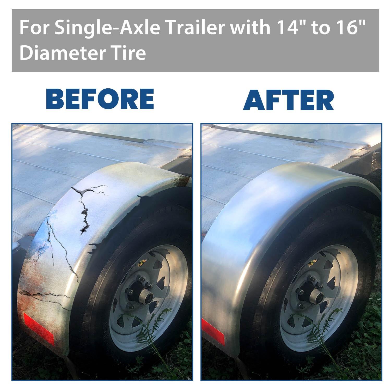 For 14"-16" Wheel NEW Steel Round Single Axle Trailer Fender & Fender back
