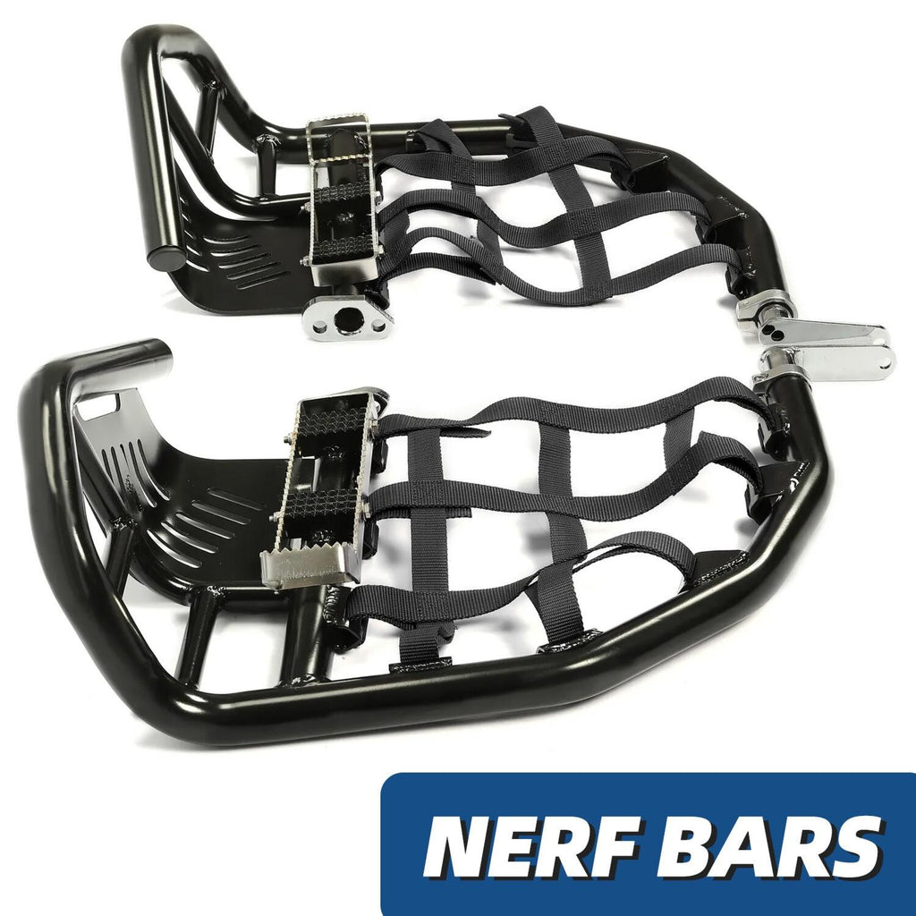 Nerf Bars Pro Peg Fit Honda Sportrax 400 TRX 400EX 400X Black Bars Black Nets
