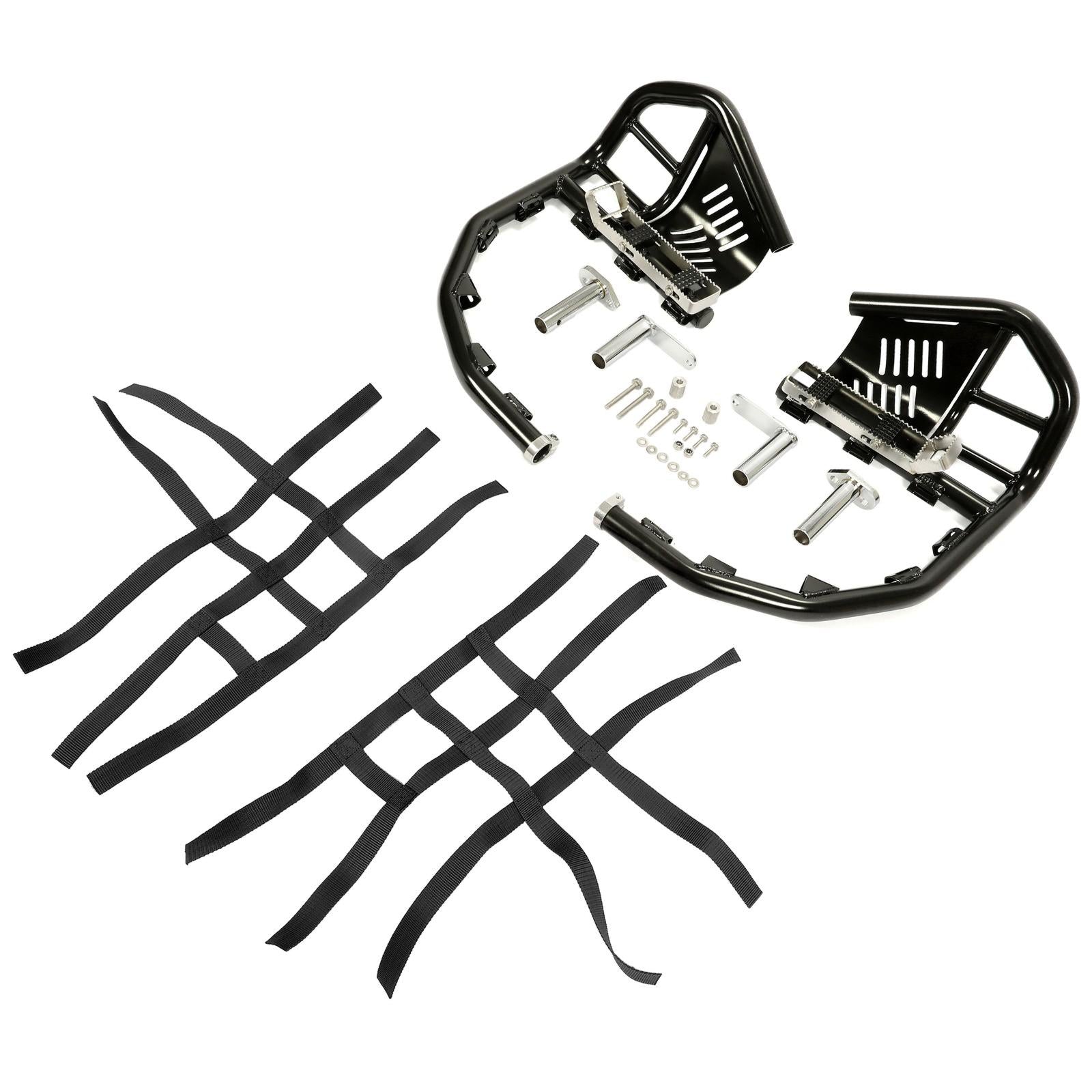 Nerf Bars Pro Peg Fit Honda Sportrax 400 TRX 400EX 400X Black Bars Black Nets