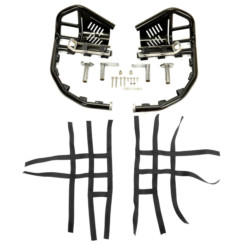 Nerf Bars Pro Peg Fit Honda Sportrax 400 TRX 400EX 400X Black Bars Black Nets