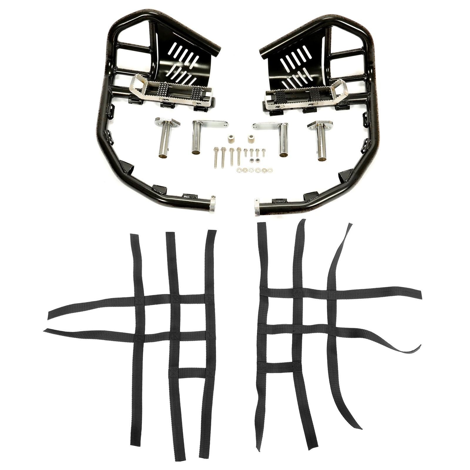 Nerf Bars Pro Peg Fit Honda Sportrax 400 TRX 400EX 400X Black Bars Black Nets