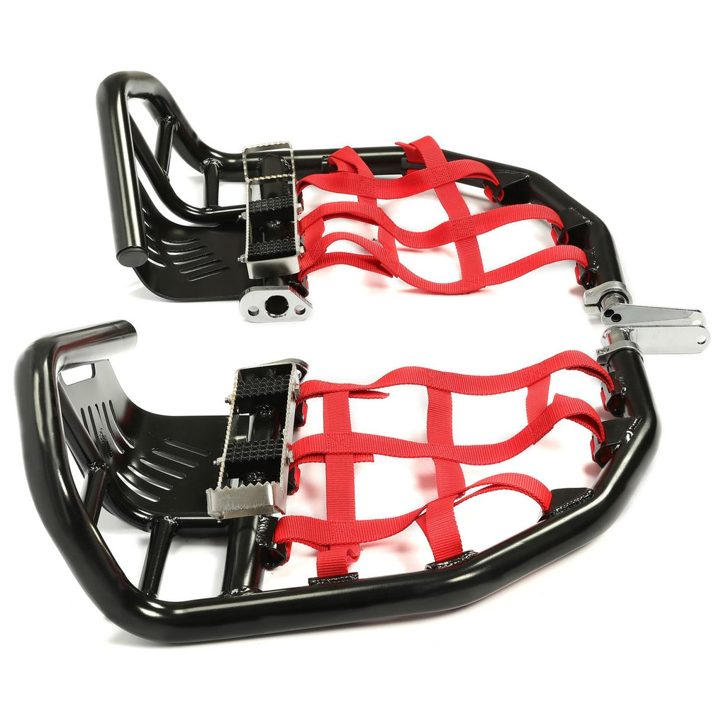For Honda TRX 400EX 400X Nerf Bars Pro Peg Black Bars Red Nets Bar Heel Guard