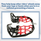 For Honda TRX 400EX 400X Nerf Bars Pro Peg Black Bars Red Nets Bar Heel Guard