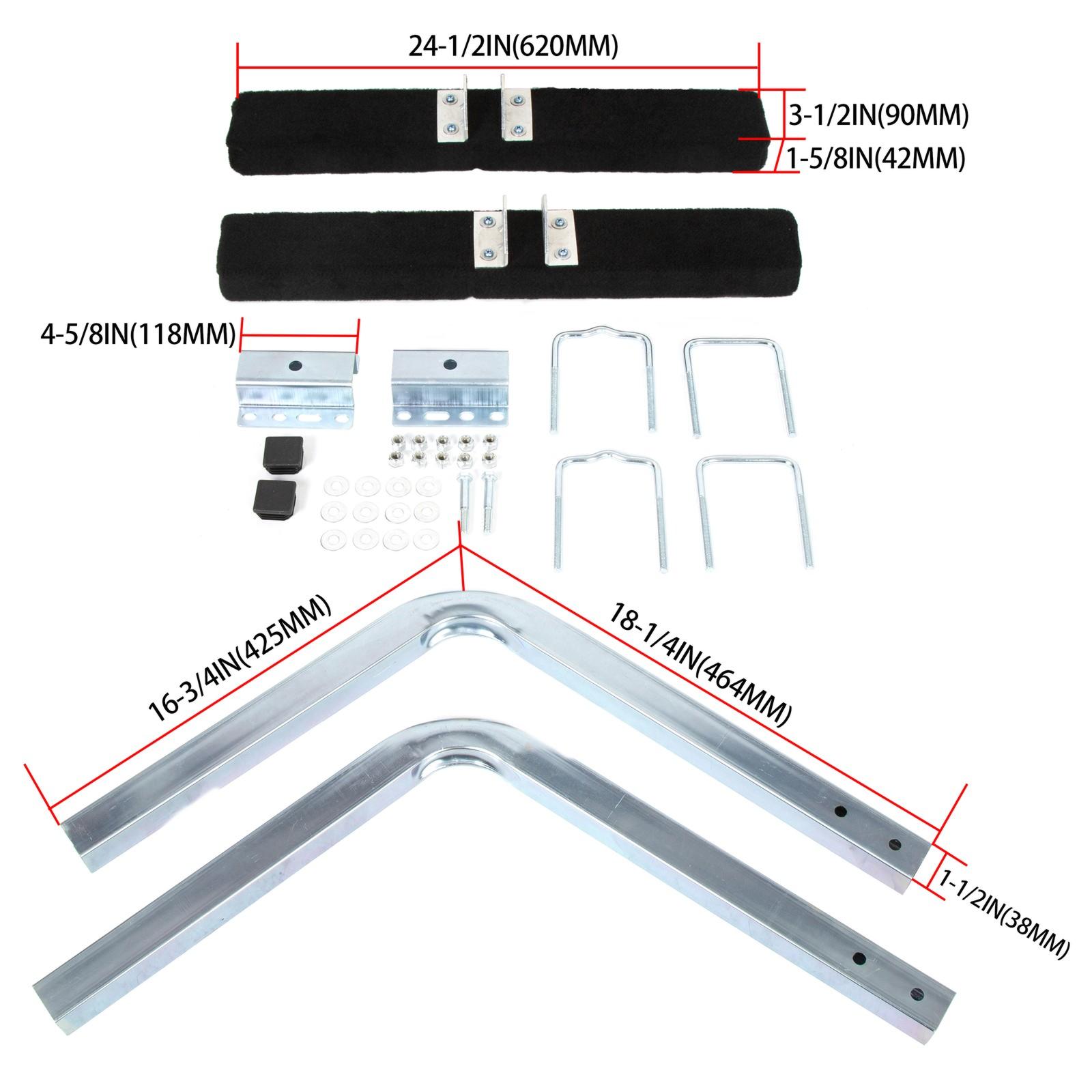 2 x Boat Trailer 2' Side Guide Bunk Board Guide-On Carpeted Kit w/ Hardware