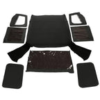 For 1987-1995 1988 Jeep Wrangler YJ Soft Top Half Doors Sailcloth Black #9870215