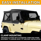 For 1987-1995 1988 Jeep Wrangler YJ Soft Top Half Doors Sailcloth Black #9870215