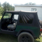 For 1987-1995 1988 Jeep Wrangler YJ Soft Top Half Doors Sailcloth Black #9870215