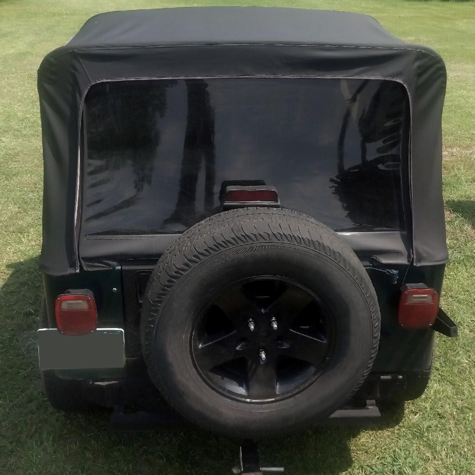 For 1987-1995 1988 Jeep Wrangler YJ Soft Top Half Doors Sailcloth Black #9870215