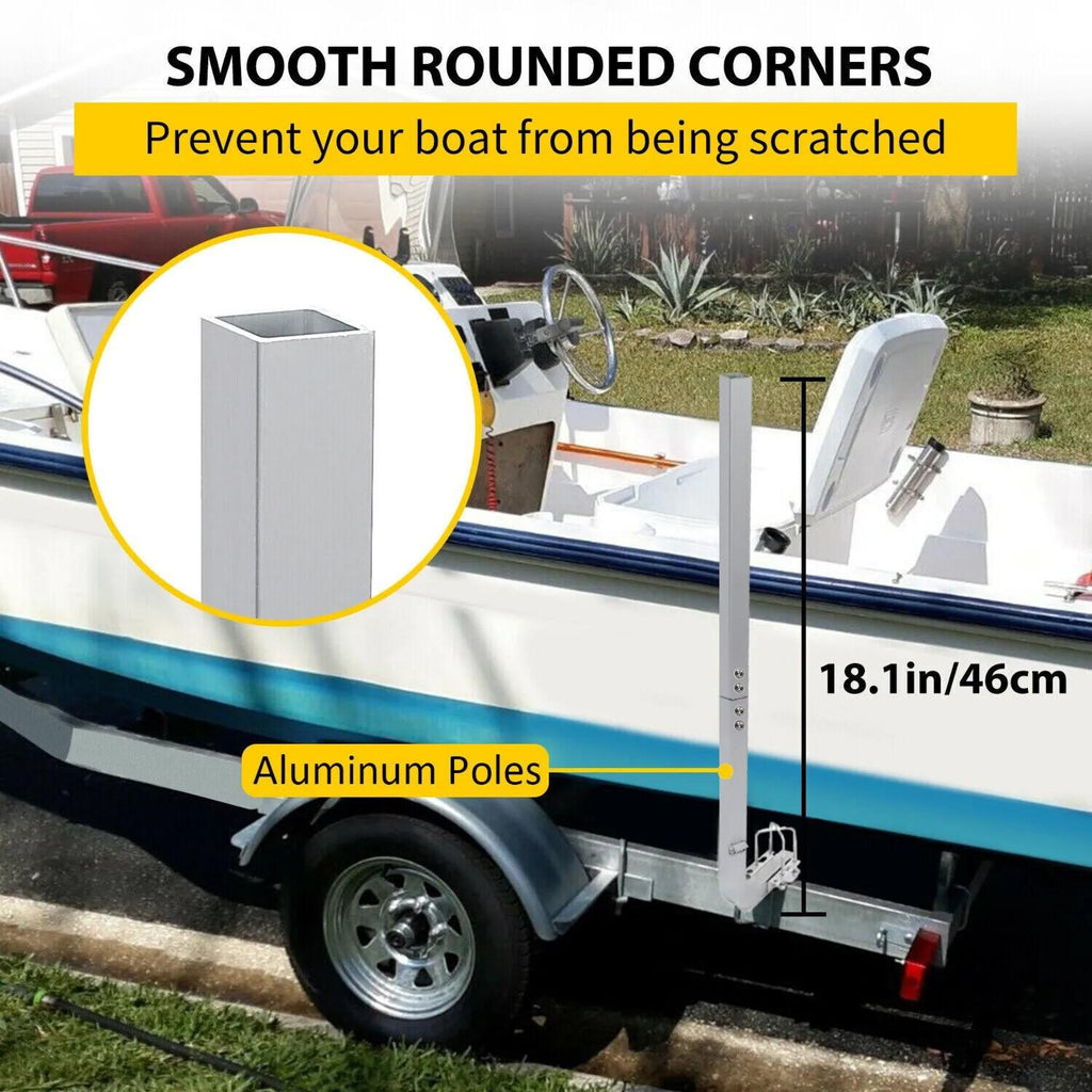 (1)-1/8" Thick Aluminum 46" Boat Trailer Guide on Poles Side Parts 1 1/2" Square