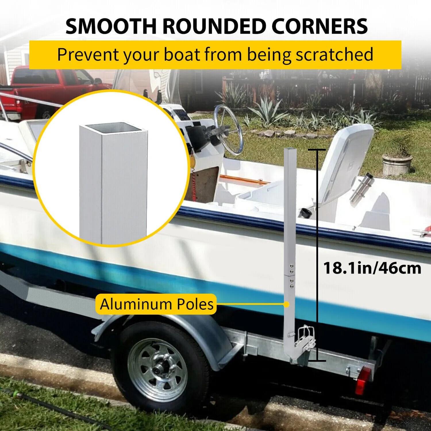 (1)-1/8" Thick Aluminum 46" Boat Trailer Guide on Poles Side Parts 1 1/2" Square