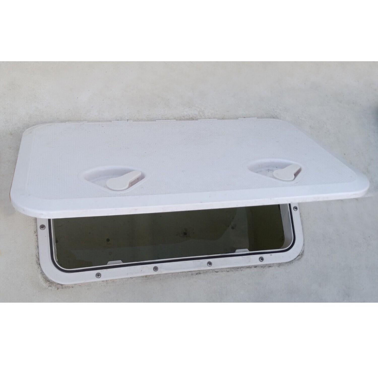 24" x 14" White Marine Boat Deck Access Hatch & Lid