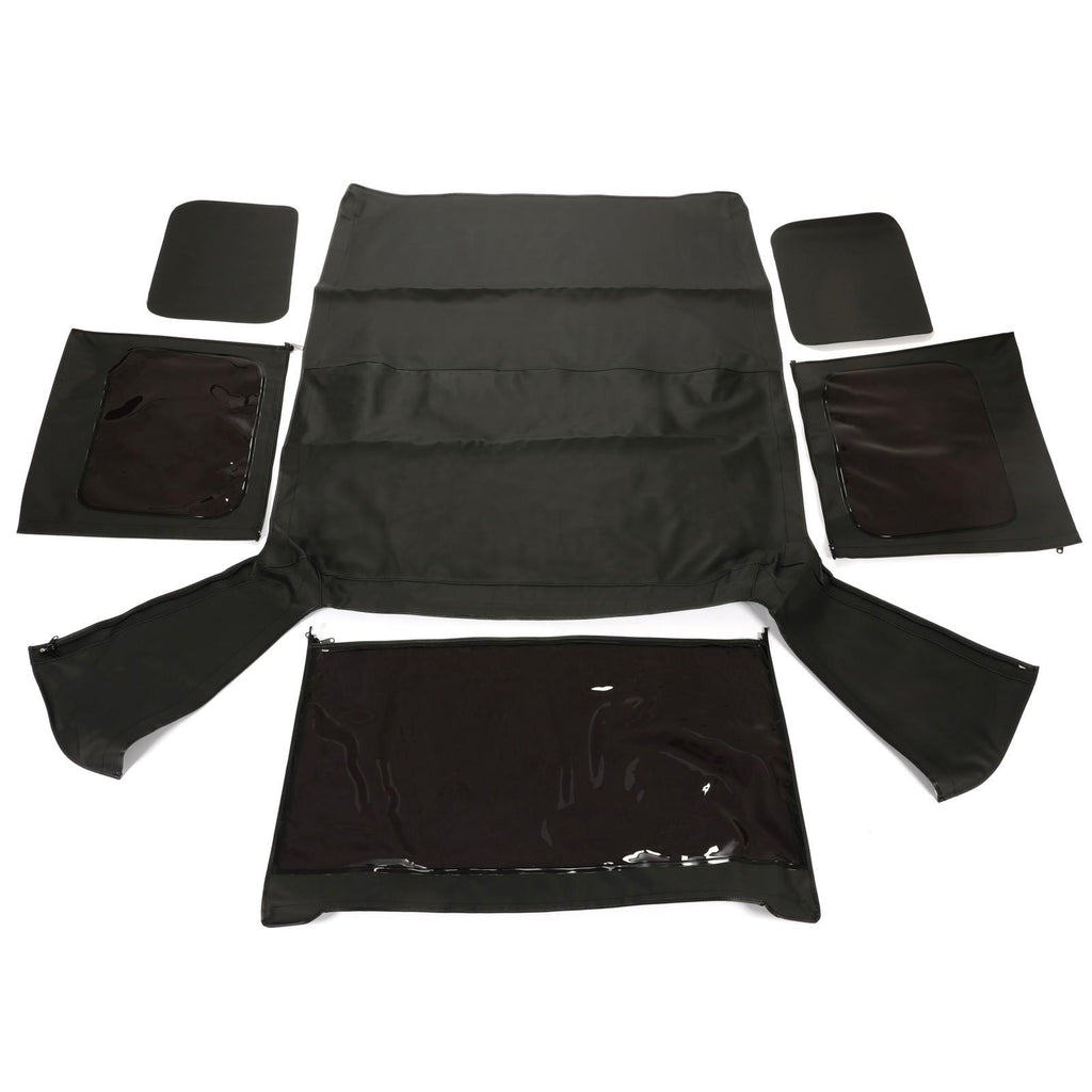 For 1987-1995 Jeep Wrangler YJ 2DR Soft Top Sailcloth Black w/ Tinted Windows