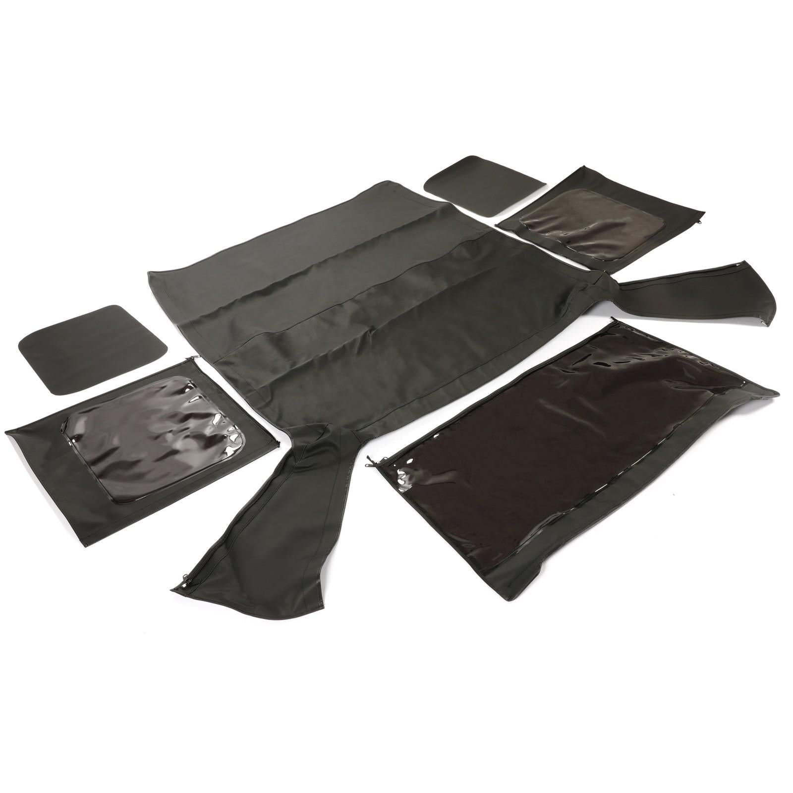 For 1987-1995 Jeep Wrangler YJ 2DR Soft Top Sailcloth Black w/ Tinted Windows