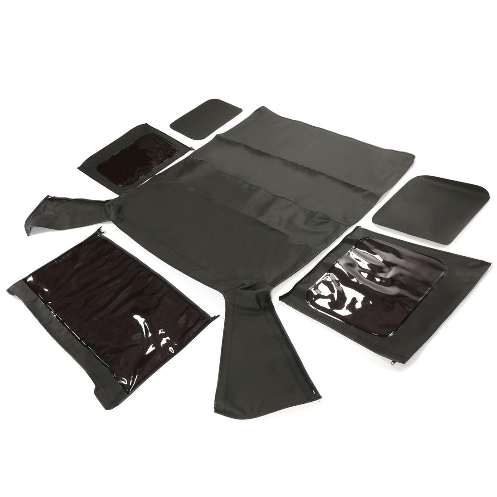 For 1987-1995 Jeep Wrangler YJ 2DR Soft Top Sailcloth Black w/ Tinted Windows