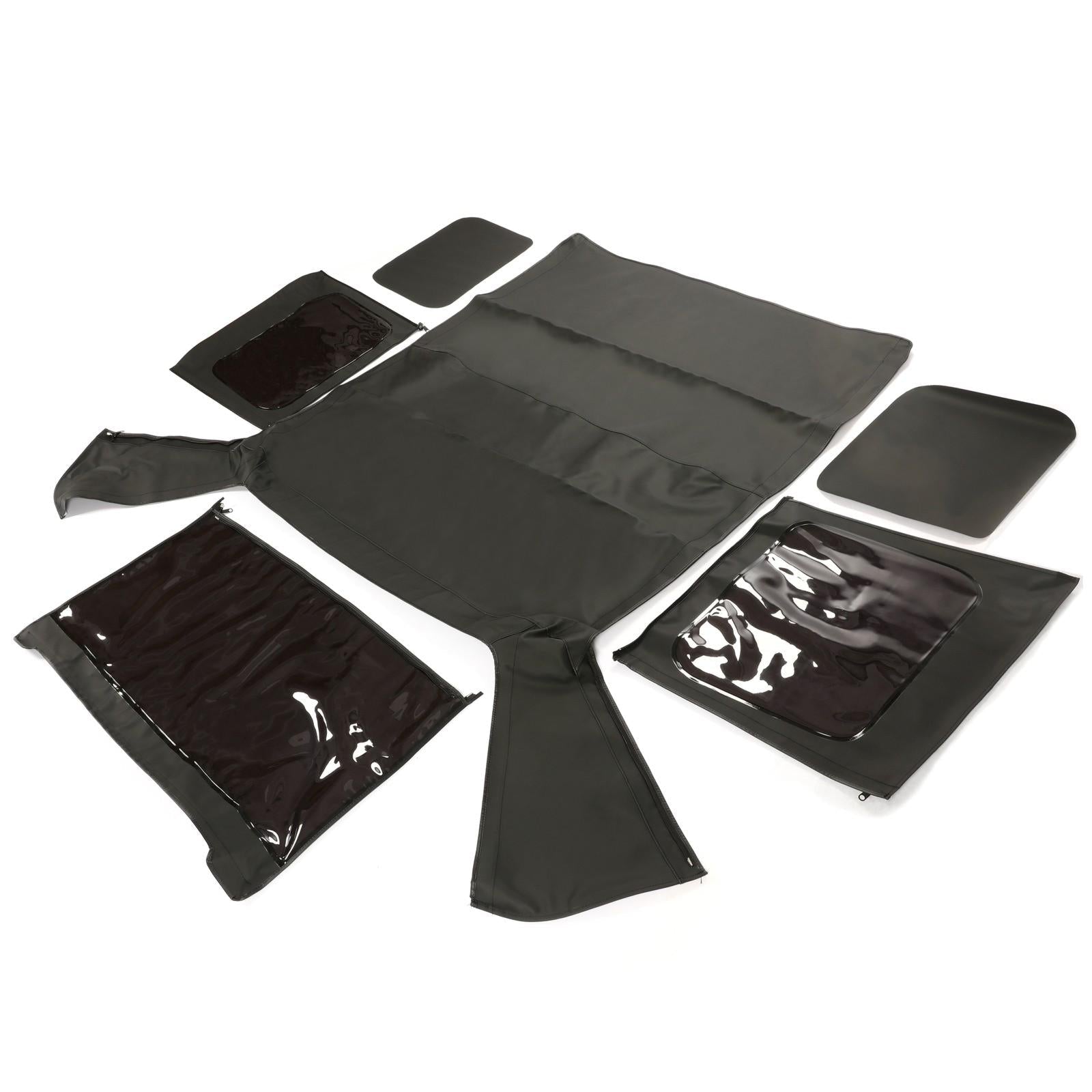 For 1987-1995 Jeep Wrangler YJ 2DR Soft Top Sailcloth Black w/ Tinted Windows