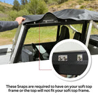 For 1987-1995 Jeep Wrangler YJ 2DR Soft Top Sailcloth Black w/ Tinted Windows