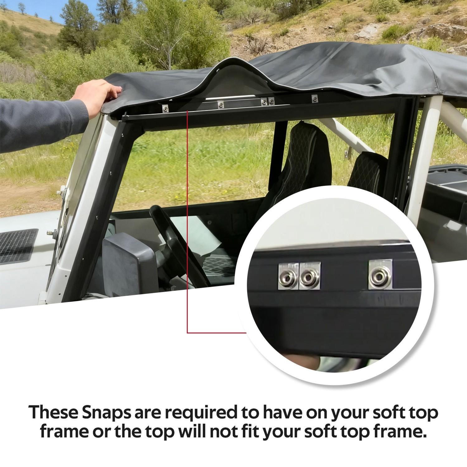 For 1987-1995 Jeep Wrangler YJ 2DR Soft Top Sailcloth Black w/ Tinted Windows