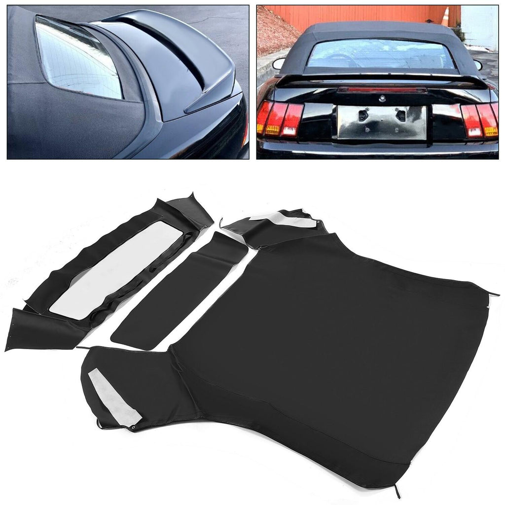 For Ford mustang 1994 95-04 Soft top W/window BlK Sailcloth Plastic Convertible